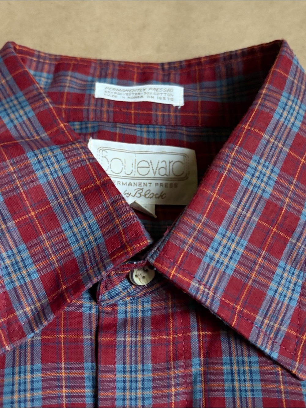 Boulevard By Block Vintage Button Down Plaid Shirt Men’s XL